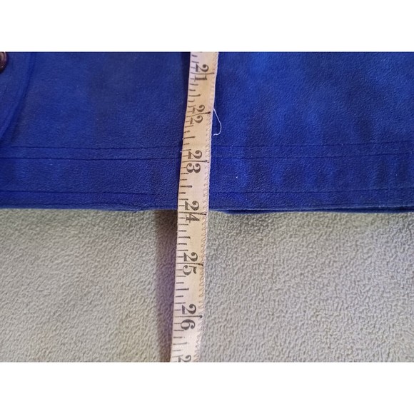 Royal Blue Vintage Womens Faux Suede Deep VNeck 3 button jacket 2 Pocket… - Picture 7 of 8